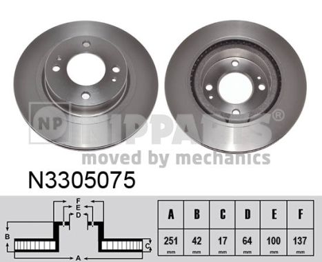 Disc frana N3305075 NIPPARTS