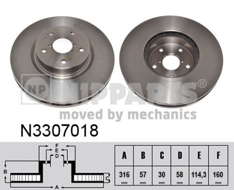 Disc frana N3307018 NIPPARTS