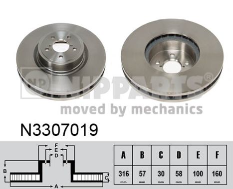 Disc frana N3307019 NIPPARTS