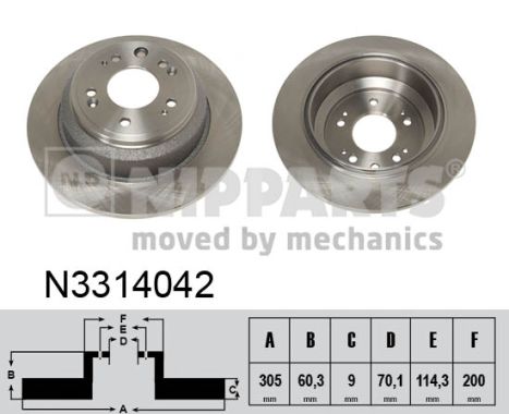 Disc frana N3314042 NIPPARTS