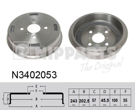 Tambur frana N3402053 NIPPARTS