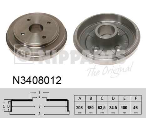 Tambur frana N3408012 NIPPARTS