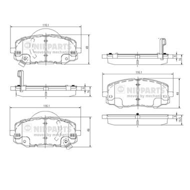 Set placute frana,frana disc N3600552 NIPPARTS