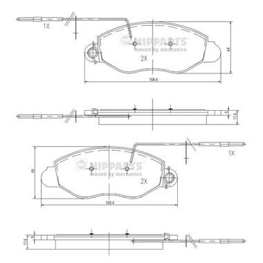 Set placute frana,frana disc N3601104 NIPPARTS