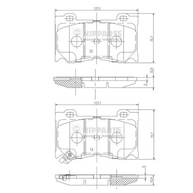 Set placute frana,frana disc N3601107 NIPPARTS