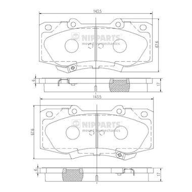 Set placute frana,frana disc N3602147 NIPPARTS