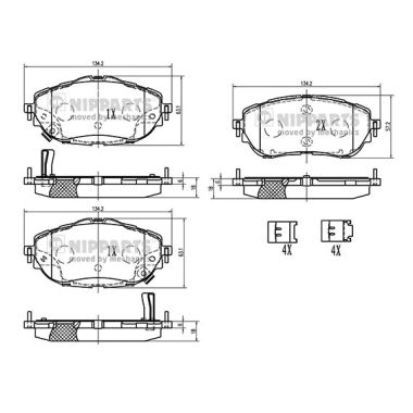 Set placute frana,frana disc N3602150 NIPPARTS