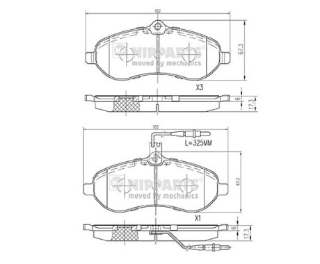 Set placute frana,frana disc N3602153 NIPPARTS