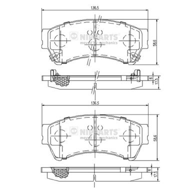 Set placute frana,frana disc N3603071 NIPPARTS