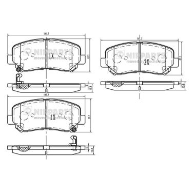 Set placute frana,frana disc N3603073 NIPPARTS