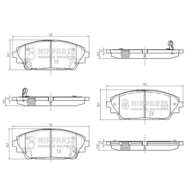 Set placute frana,frana disc N3603076 NIPPARTS