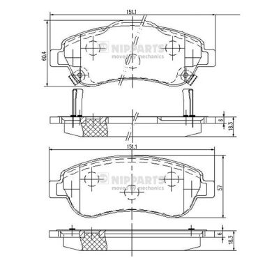 Set placute frana,frana disc N3604066 NIPPARTS