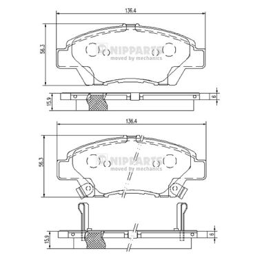 Set placute frana,frana disc N3604068 NIPPARTS