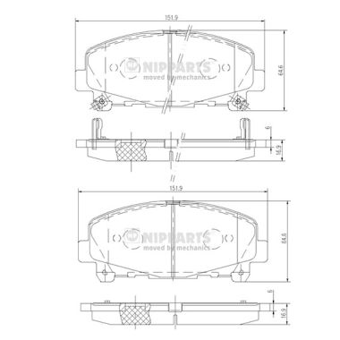 Set placute frana,frana disc N3604069 NIPPARTS