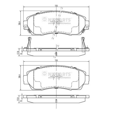 Set placute frana,frana disc N3604073 NIPPARTS