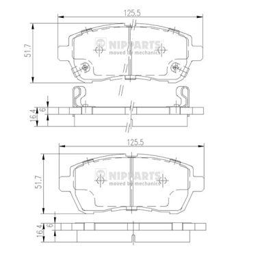 Set placute frana,frana disc N3606022 NIPPARTS