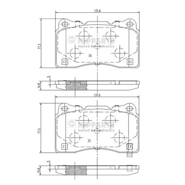 Set placute frana,frana disc N3607021 NIPPARTS