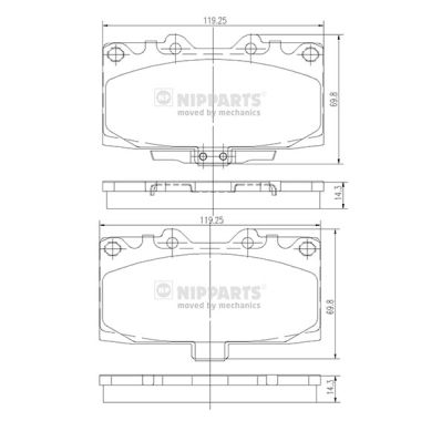 Set placute frana,frana disc N3607022 NIPPARTS