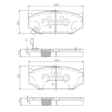 Set placute frana,frana disc N3608031 NIPPARTS