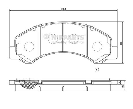 Set placute frana,frana disc N3609012 NIPPARTS