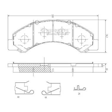 Set placute frana,frana disc N3609013 NIPPARTS