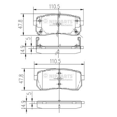 Set placute frana,frana disc N3610308 NIPPARTS