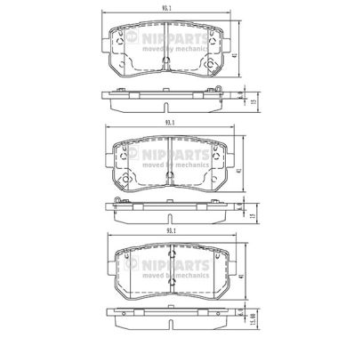 Set placute frana,frana disc N3610313 NIPPARTS