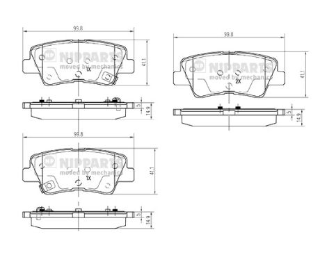 Set placute frana,frana disc N3610314 NIPPARTS