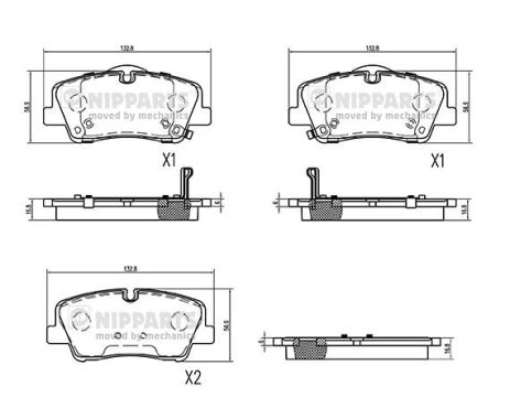 Set placute frana,frana disc N3610520 NIPPARTS