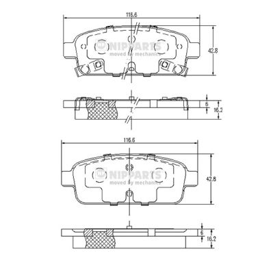 Set placute frana,frana disc N3610906 NIPPARTS