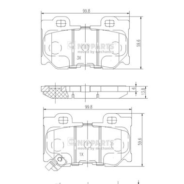 Set placute frana,frana disc N3611053 NIPPARTS