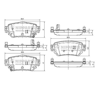 Set placute frana,frana disc N3611060 NIPPARTS