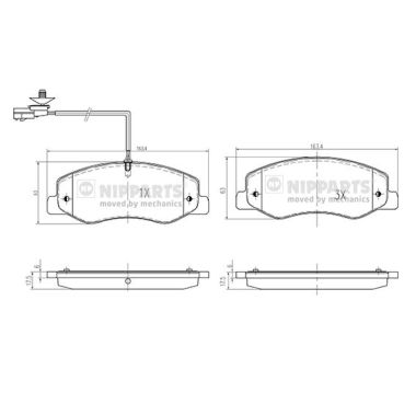 Set placute frana,frana disc N3611061 NIPPARTS