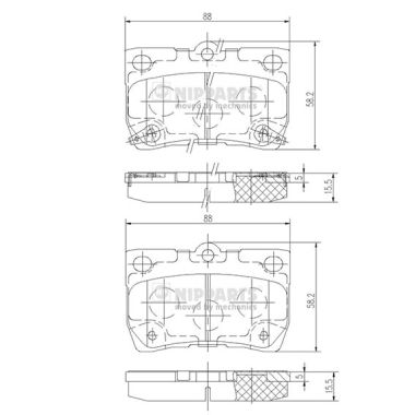 Set placute frana,frana disc N3612041 NIPPARTS