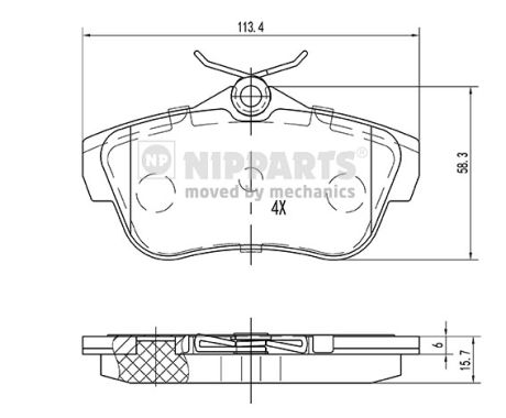 Set placute frana,frana disc N3612050 NIPPARTS