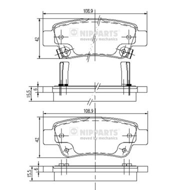 Set placute frana,frana disc N3614019 NIPPARTS