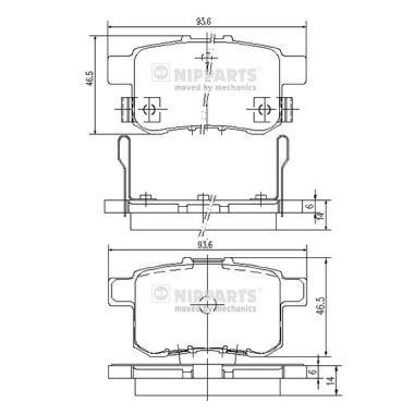 Set placute frana,frana disc N3614020 NIPPARTS