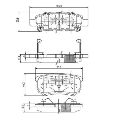 Set placute frana,frana disc N3615015 NIPPARTS