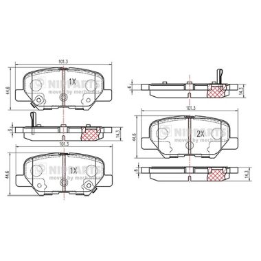 Set placute frana,frana disc N3615017 NIPPARTS