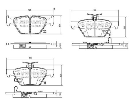 Set placute frana,frana disc N3617008 NIPPARTS