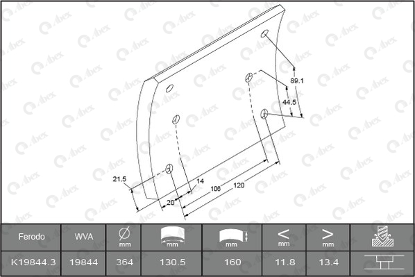 Set garnituri de frictiune, frana tambur B2066928 ABEX