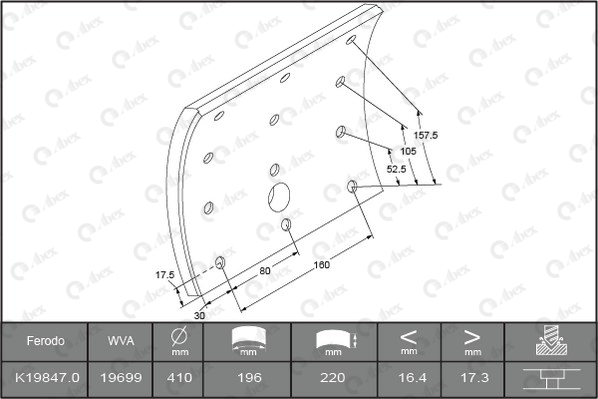 Set garnituri de frictiune, frana tambur B2169167 ABEX