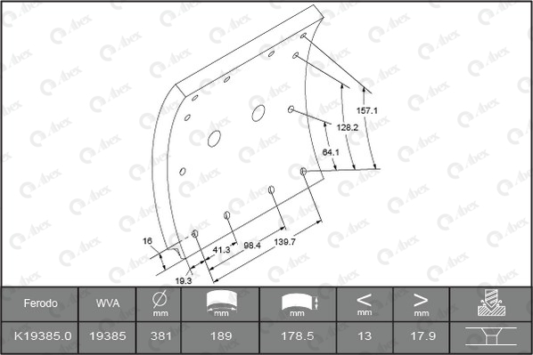 Set garnituri de frictiune, frana tambur B2739927 ABEX