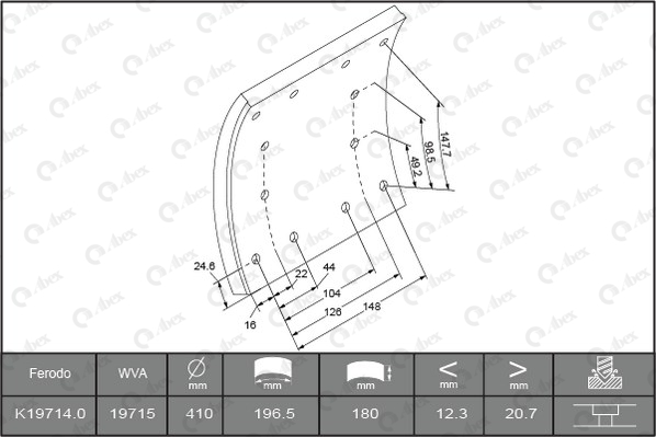 Set garnituri de frictiune, frana tambur B2741166 ABEX
