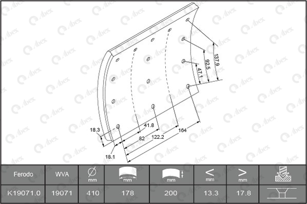 Set garnituri de frictiune, frana tambur B2755929 ABEX