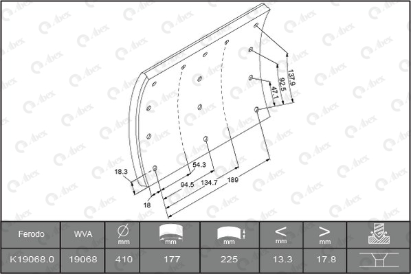 Set garnituri de frictiune, frana tambur B2756929 ABEX
