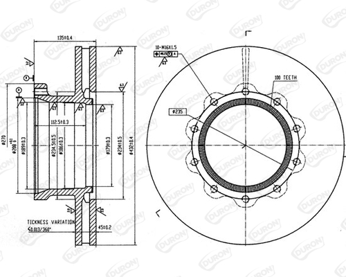 Disc frana DCR161A DURON