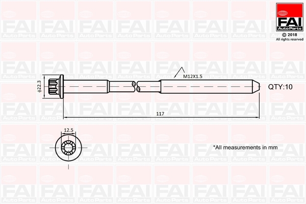 Set surub, chiulasa B1018 FAI AutoParts