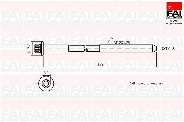 Set surub, chiulasa B1060 FAI AutoParts