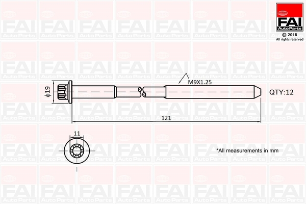 Set surub, chiulasa B1630 FAI AutoParts